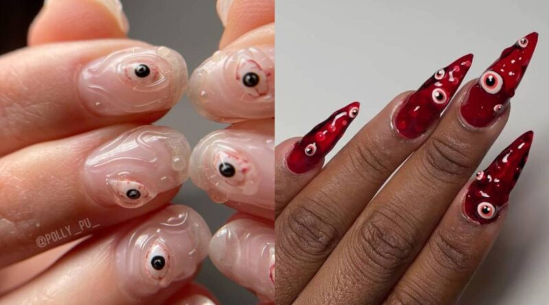Manicure de terror: veja ideias de unhas decoradas com olhos para o Halloween